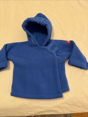 Widgeon size 9 months royal blue hoodie Polartec jacket EUC
